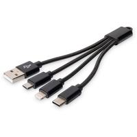 Digitus 3-in-1 Ladekabel, USB A - Lightning + Micro
