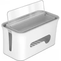 DeLock - Kabelmanagementbox mit Aufbewahrungsfach weiß / grau