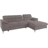 Cotta Ecksofa "Caluso L-Form", grau, B:254cm H:74cm T:167cm, NaturLEDER