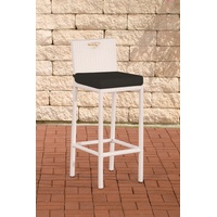 CLP Polyrattan Garten Barhocker Mari anthrazit/weiß