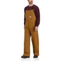CARHARTT Duck Insulated Bib Overall, Brown, Medium