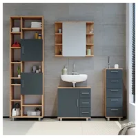 Vicco Badschrank Ilias Eiche/Anthrazit 30 x 95 cm