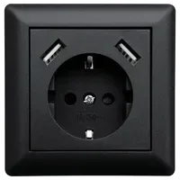 LEDmaxx USB-Steckdose 1fach Schwarz