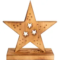 NÄVE LED-Holzstern 29 cm beige