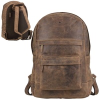 GREENBURRY Vintage Retro Rucksack Leder 42 cm Laptopfach braun