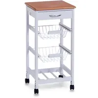 Zeller Küchenrollwagen MDF mit Bambusdekor-Top 37 cm x 37