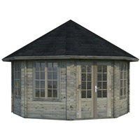 Palmako Holz-Pavillon Hanna Grau tauchgrundiert BxT: 421 cm x
