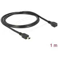 DeLock USB-Kabel USB-Mini-B Stecker, USB-Mini-B Buchse 1.00m Schwarz 82667