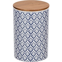 Wenko Vorratsdose Lorca 1,45 l, im mediterranen Ornamenten-Muster Blau-Weiß
