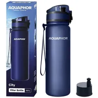 Aquaphor City Filterflasche 500ml Navy I Flasche mit Wasserfilter