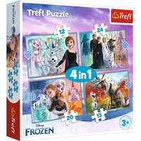 Trefl 34381 4-in-1-Puzzle Disneys Eiskönigin 2 mit hochwertigem Druck