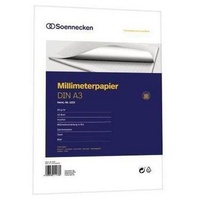 SOENNECKEN Millimeterblock 1233 DIN A3 Bücherpapier 50Blatt rot