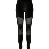 URBAN CLASSICS Ladies Velvet Tech Mesh Leggings in black