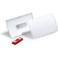 Durable Click Fold Namensschild mit Magnet transparent, 90x54mm, 10er-Pack