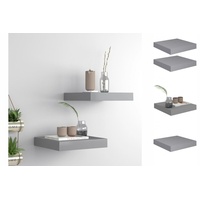 VidaXL Schweberegale 2 Stk. Grau 23x23,5x3,8 cm MDF