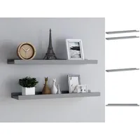 VidaXL Bilderleisten 2 Stk. Grau 80x9x3 cm MDF