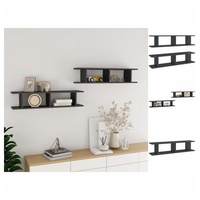 VidaXL Wandregale 2 Stk. Hochglanz-Grau 90x18x20 cm Holzwerkstoff