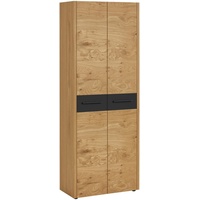 Woodford Garderobenschrank, Schwarz, Eiche, Holzwerkstoff, Eiche, Balkeneiche, furniert, 1