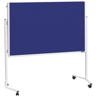 Magnetoplan Moderationstafel mit weißem Rahmen, klappbar, Filz blau, 1200