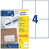 Avery Zweckform Etiketten 3483 weiß 105,0 x 148,0 mm