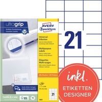 Zweckform AVERY Zweckform 3652 Universal-Etiketten 70 x 42,3 mm