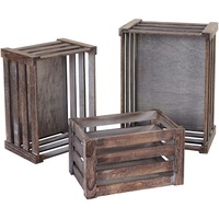 Mendler 3er Set Holzkiste HWC-C56, Weinkiste Dekokiste Aufbewahrungskiste Obstkiste,