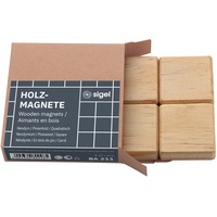 Sigel Magnete braun, Holz 3,3 x 3,3 x 0,9