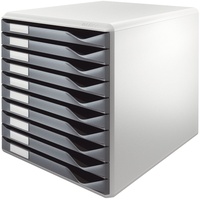 Leitz Schubladenbox Formular-Set dunkelgrau 52810089, DIN A4 mit 10