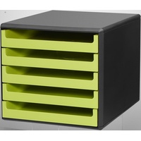 M&M Schubladenbox lindgrün 30057631, DIN A4 mit 5 Schubladen