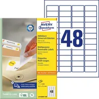 Avery Zweckform Etiketten L4736REV-100 weiß 45,7 x 21,2 mm