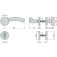 BASI Rosetten-Garnitur - ZB 3300 - Edelstahl - C-Form