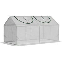 Outsunny Gewächshaus mit Fenster PE Tomatenhaus 120x60x60cm weiß