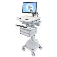 Ergotron Wagen für LCD-Display/Tastatur/Maus/CPU/Notebook/Barcodescanner (offene Architek, Notebookwagen, Grau