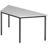 Hammerbacher Konferenztisch lichtgrau, schwarz Trapezform, 160,0 x 69,0 x