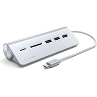 Satechi Type-C Aluminium USB Hub & Card Reader Silber