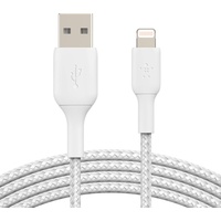 Belkin BoostCharge geflochtenes 1 m USB-A/Lightning Kabel, weiß