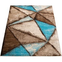 Paco Home Teppich Wohnzimmer Geometrisches Muster Vintage Kurzflor Modern