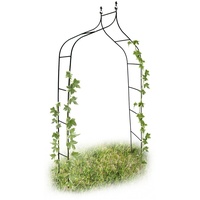 Relaxdays Rankbogen Metall geschwungen 240 cm, royaler Rosenbogen mit