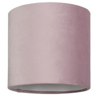 Licht-Erlebnisse Lampenschirm GLIONA, Leuchtenschirm Rosa Metall Samt Zylinder Wohnzimmer