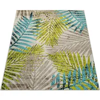 Paco Home Teppich Wohnzimmer Urban Jungle Palmen Design Braun