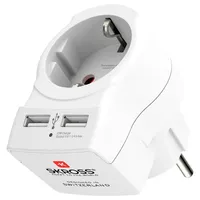 SKROSS 1500282 Zwischensteckdose mit USB Weiß