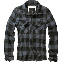 Brandit Textil Check Langarmhemd Black / Grey XL