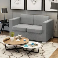 VidaXL Sofa Stoff Hellgrau