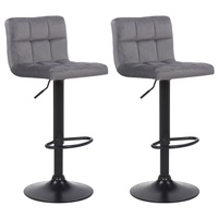 CLP 2er Set Barhocker Feni Samt grau