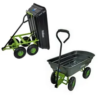 Baumarktplus Gartenwagen kippbar Tragkraft 300 kg schwarz/grün Handwagen Transportwagen
