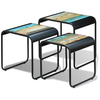 VidaXL 3-tlg. Satztisch-Set Altholz