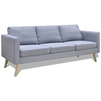 VidaXL Sofa 3-Sitzer Stoff Hellgrau