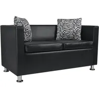 VidaXL 2-Sitzer-Sofa Kunstleder Schwarz