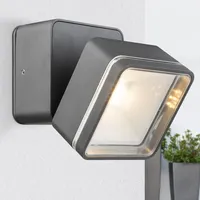 GLOBO LED-Außenwandlampe Lissy, anthrazit, eckig