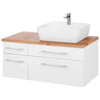 WELLTIME Waschbeckenunterschrank WELLTIME "Davos", weiß, B:90cm H:55cm T:47cm, Schränke,